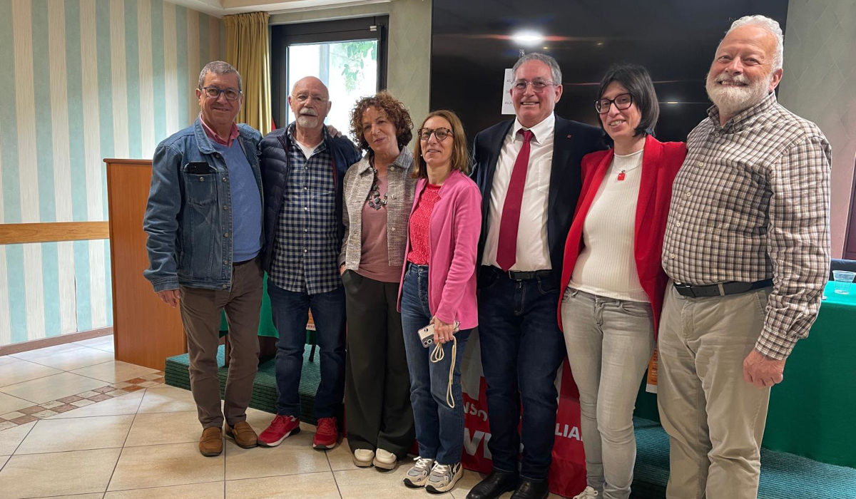 La segreteria dello Spi Cgil Treviso con Biancardi, Pasqualin e Biscaro